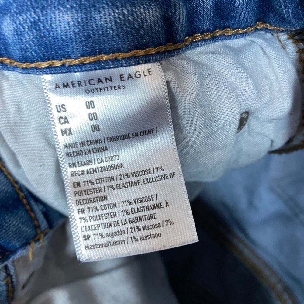 American Eagle AE High Rise Shortie Denim Jean Shorts Size 00 Lot of 3 Pair - Picture 10 of 12